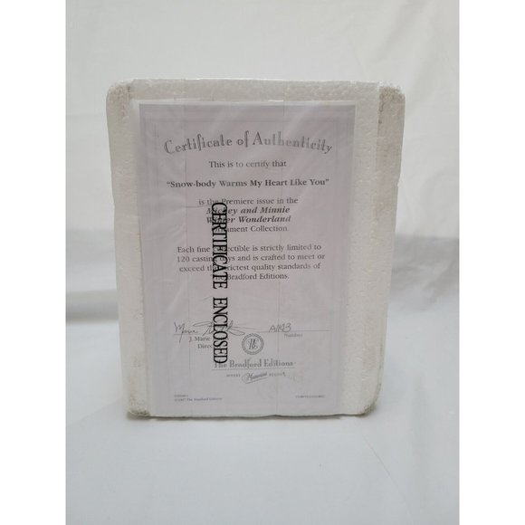 Mickey Mouse Snow Globe Ornament SNOWBODY WARMS MY HEART Bradford #A1143 COA - Picture 10 of 12